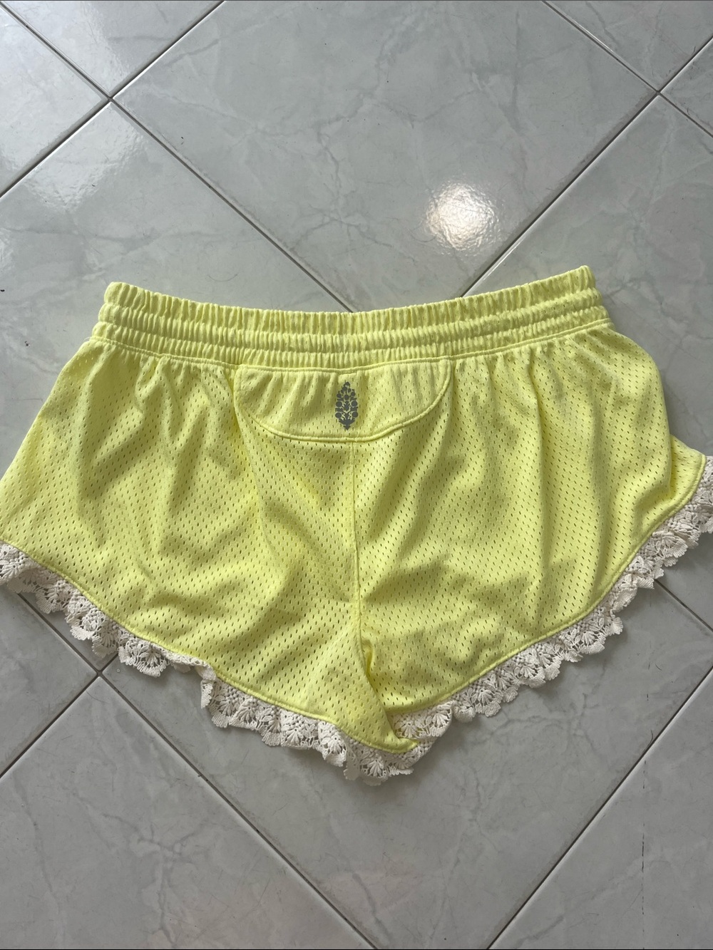 FP Movement by Free People Lace Shorts Yellow Size Large